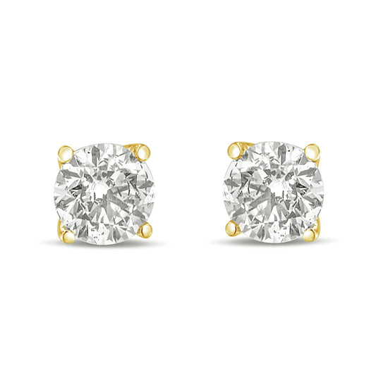 14K Gold 1/2 Cttw Brilliant Cut Lab Grown Diamond Solitaire Earrings
