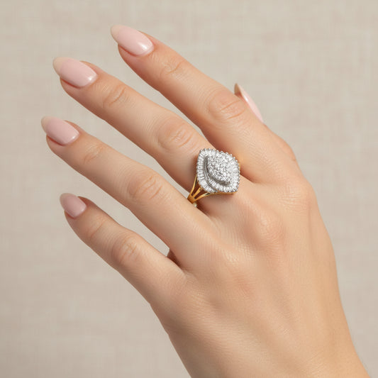 10K Yellow Gold Diamond Cocktail Ring