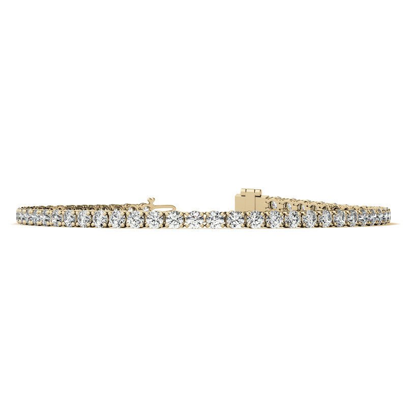12.00 CTW Lab Grown Diamond Tennis Bracelet | G/VS AGI Certified | 14kt White or Yellow Gold - nobiliving.com