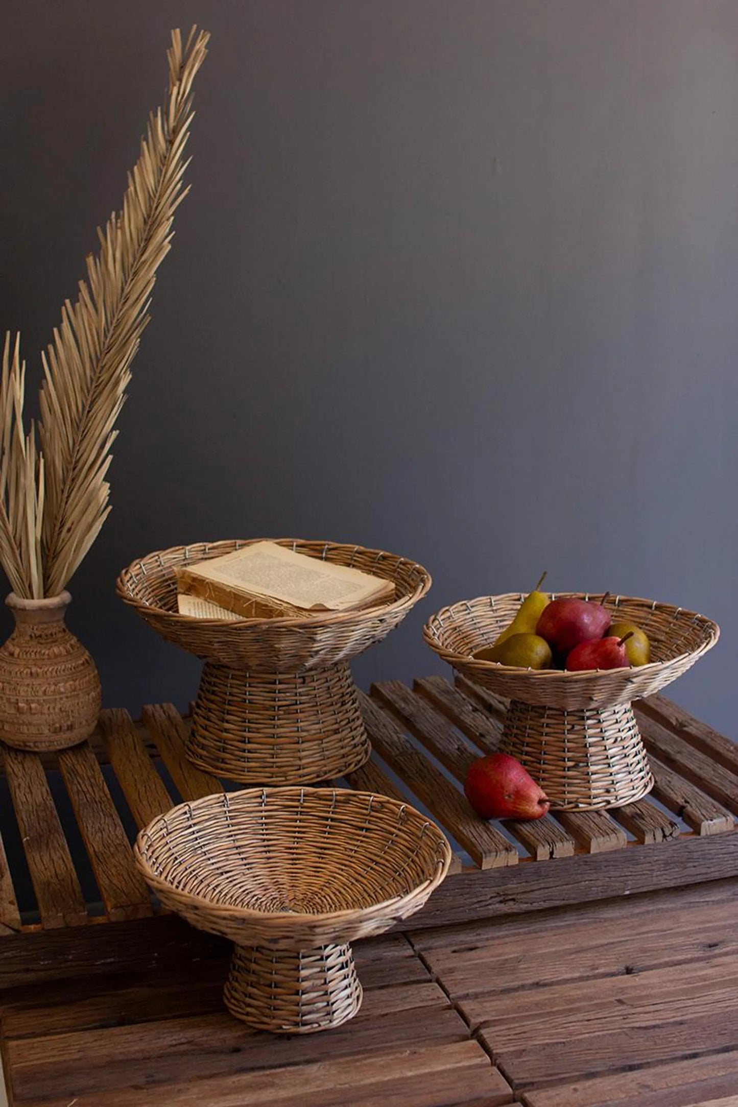 Wicker Compotes - Set of Three
