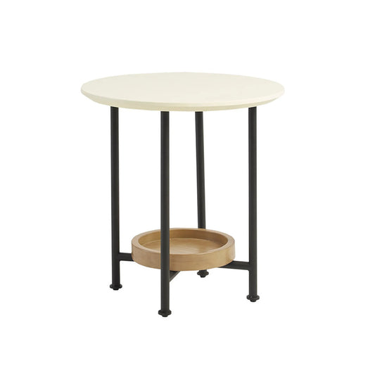 Madison Park Beauchamp End Table | White/Natural color