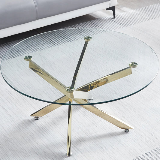 Modern Round Tempered Glass Coffee Table