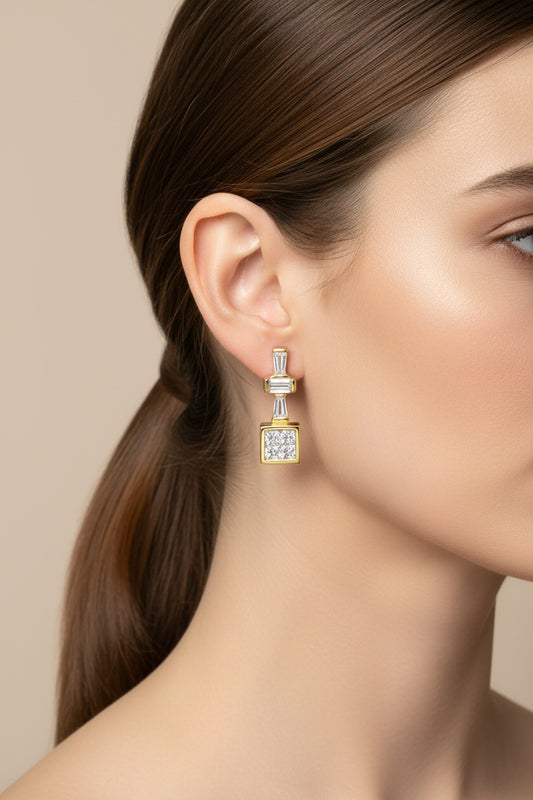 14K Yellow Gold 1/13 cttw Diamond Hoop Earrings (G - H, VS1 - VS2) - Nobiliving