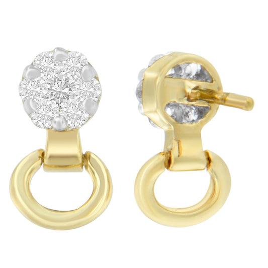 14K Yellow Gold 1/2 cttw Diamond Stud Earrings (I - J, SI1 - SI2) - Nobiliving