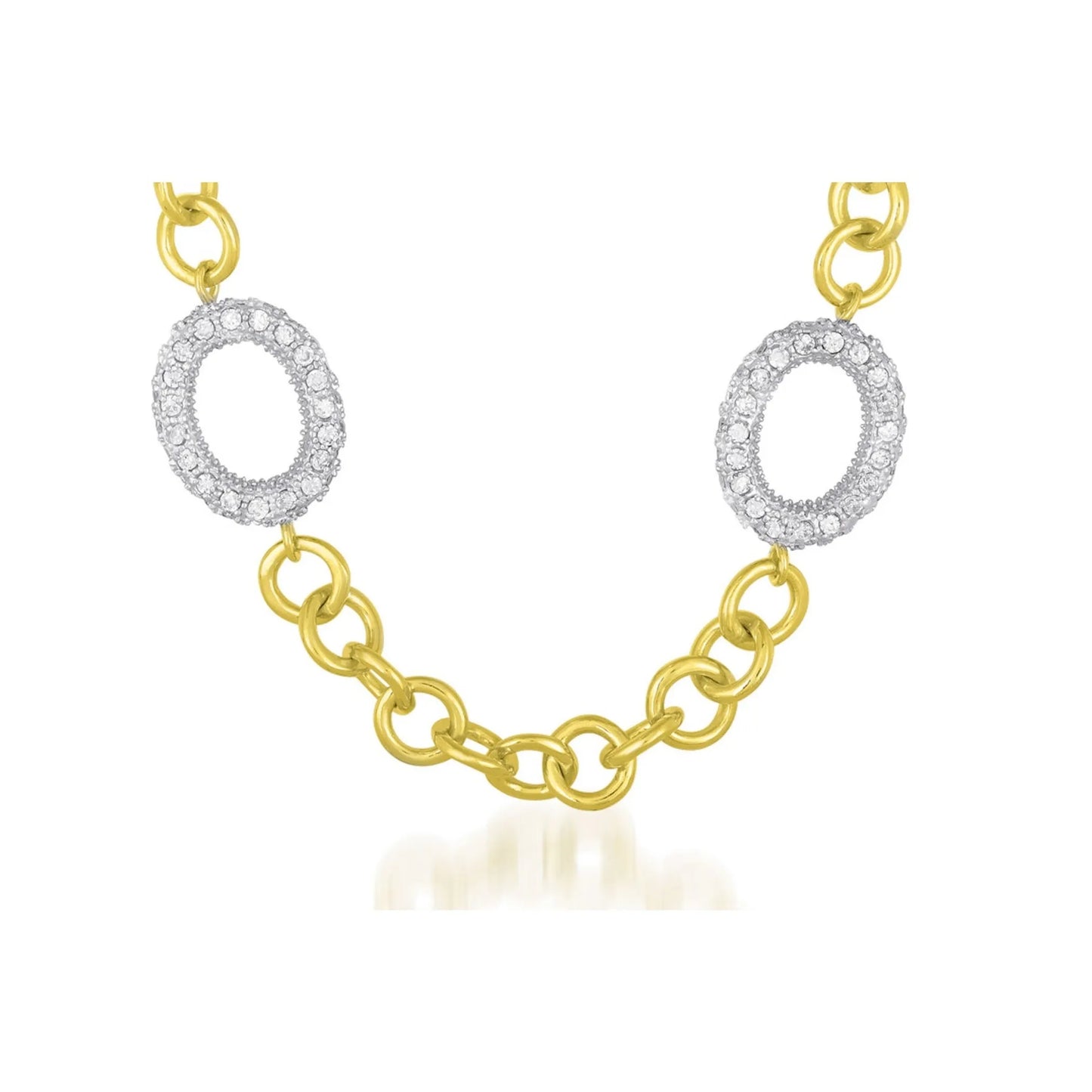 Sterling Silver Mini Clear Cubic Zirconia Necklace close up