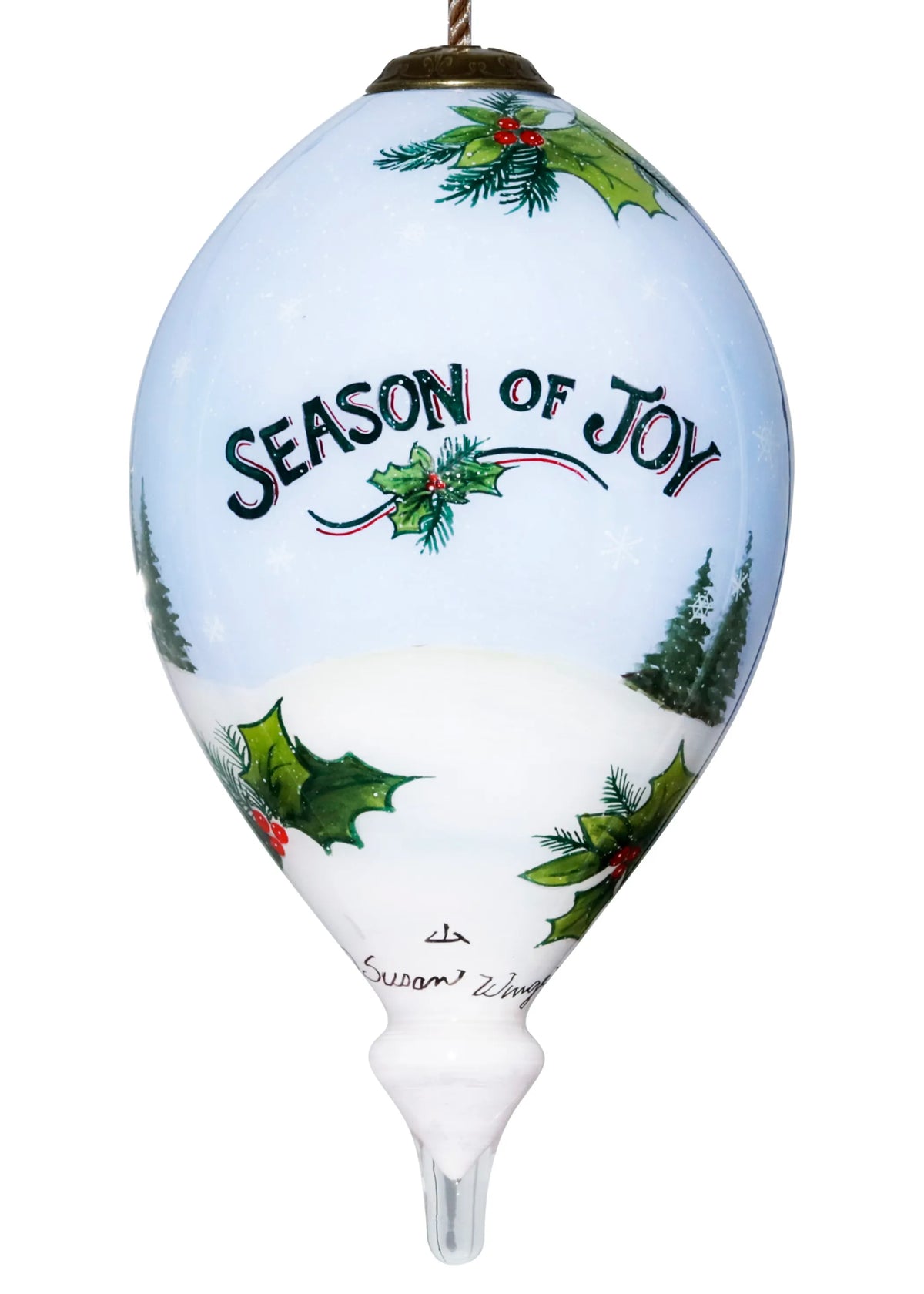 Antique Car Hand Painted Glass Ornament