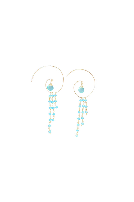 Jessica Hoop Earring in Chalcedony - Handmade