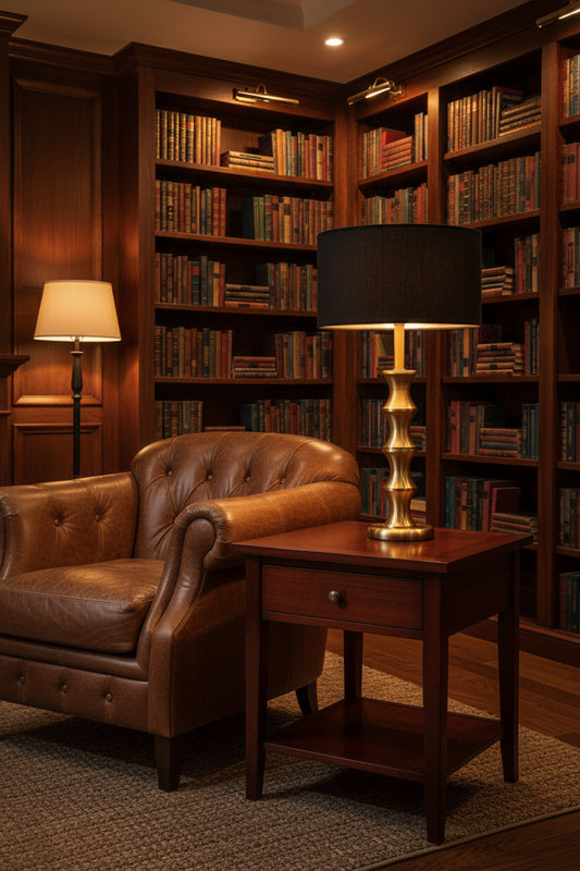 Bamboo Table Lamp - Brushed Brass Finish Base