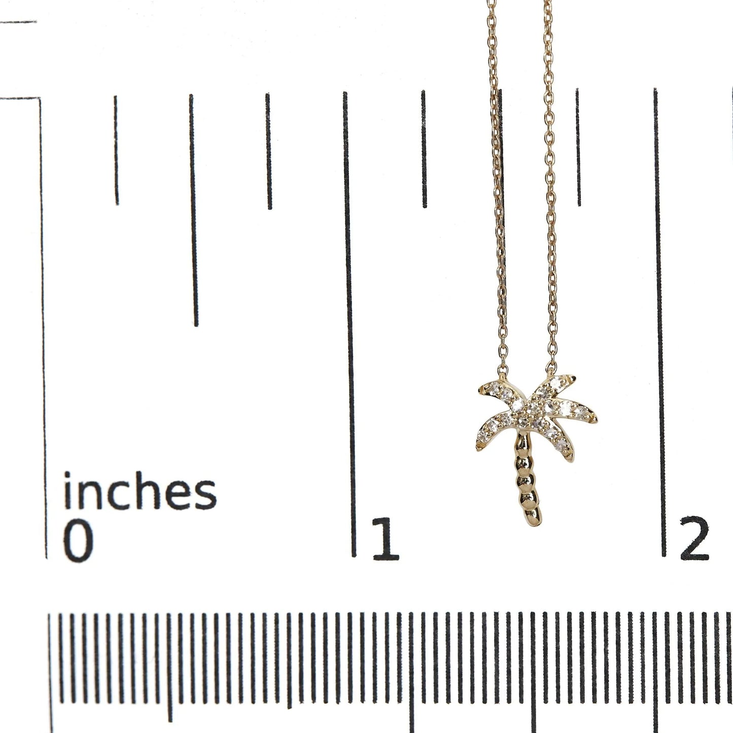 Diamond Palm Tree Pendant Necklace