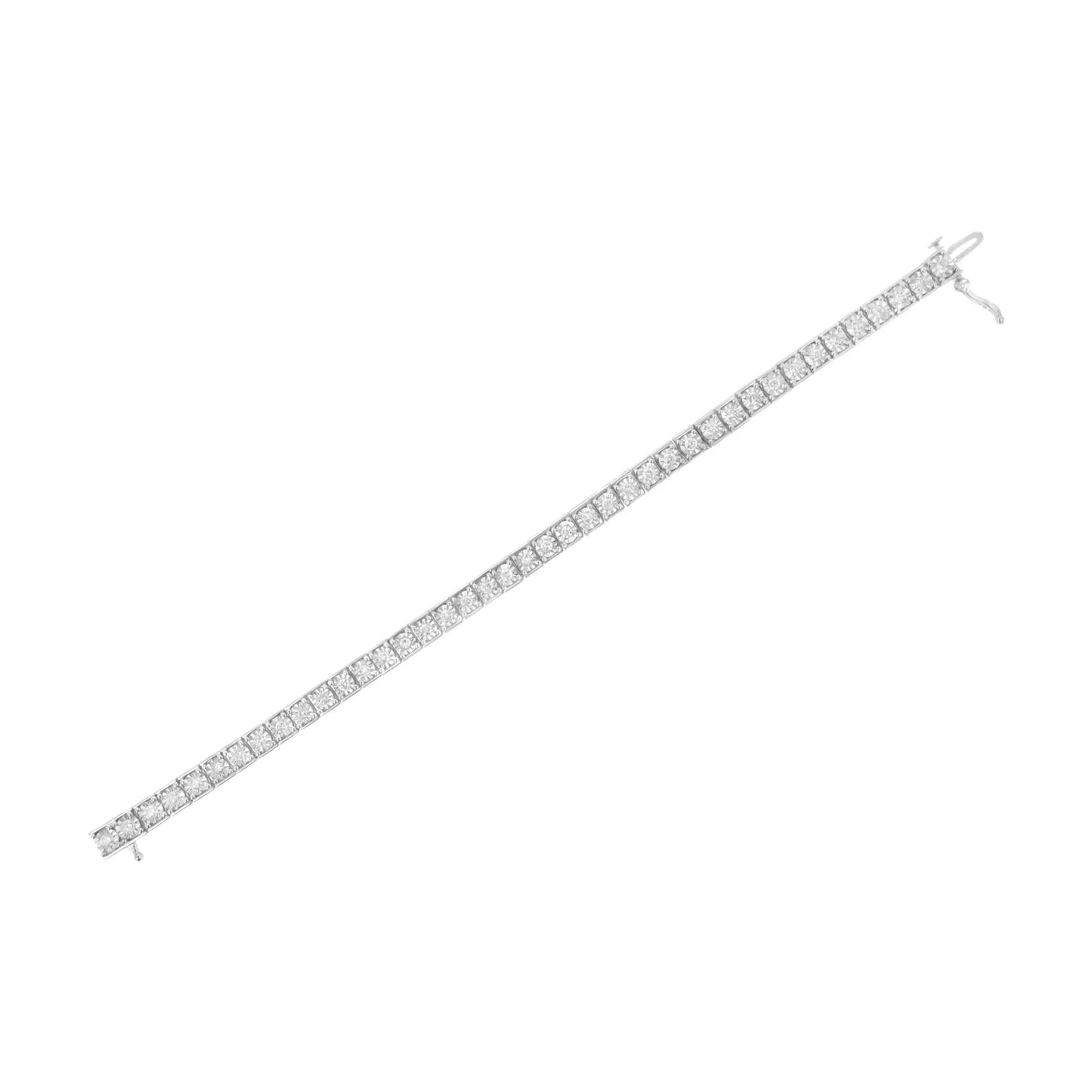 Brilliant-Cut Round Diamond Square Frame Tennis Bracelet