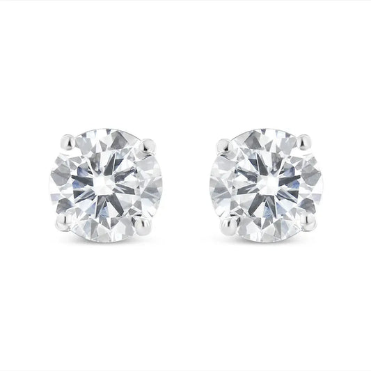 Classic 4-Prong Stud Earrings in 14K White Gold