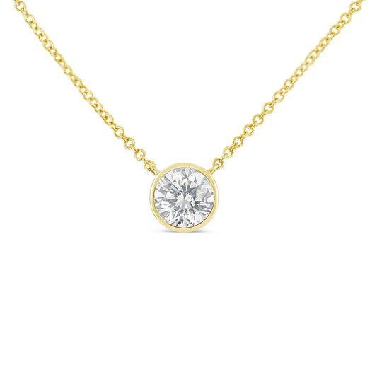 Round Brilliant-Cut Diamond Solitaire Pendant Necklace