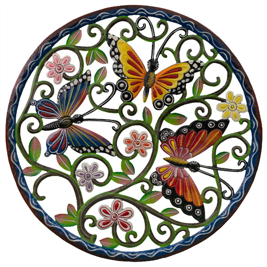 Painted Butterfly Garden Wall Decor is handmade