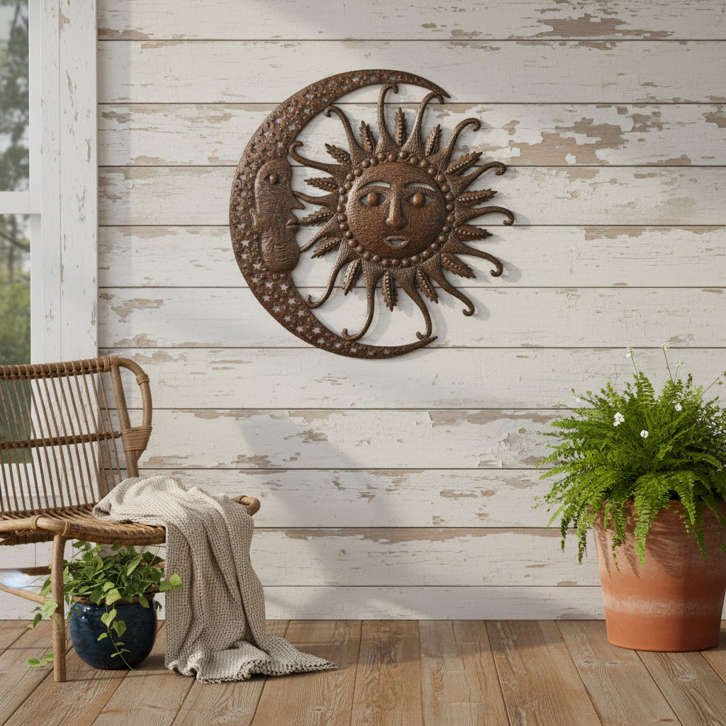 Premium Crescent Moon and Sun
