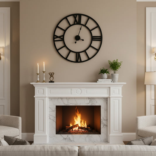 Iron Analog Round Wall Clock
