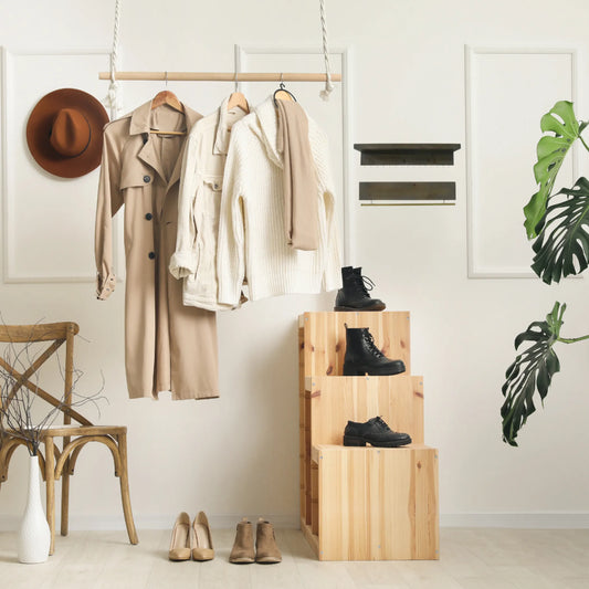 Wood Wall Mounted Accent Shelves with Hooks