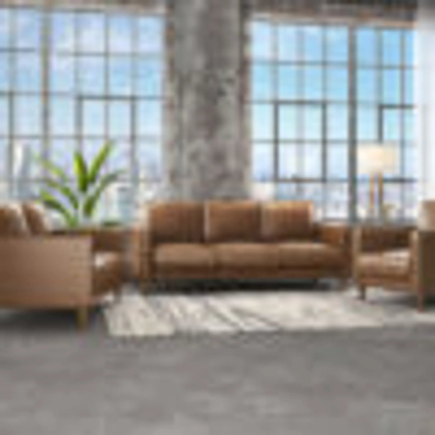 Sunset Trading Prelude Top Grain Leather Armchair in living room setting