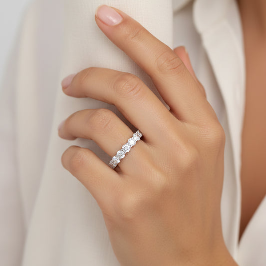2 1/15 CTW Round Lab Grown Diamond Ring 14K White Gold (G-VS)