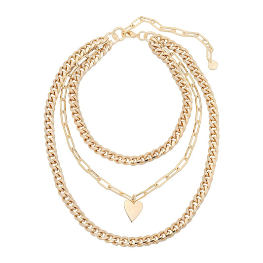 3-Layer Kingston Necklace - Cuban & Elongated Chains