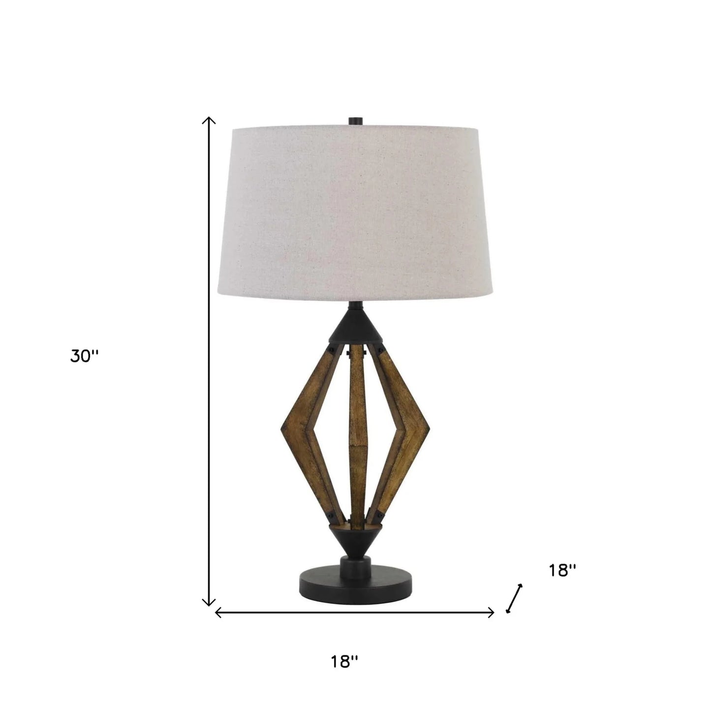 30" Black Metal Lantern Table Lamp with Gray Empire Shade - Nobiliving