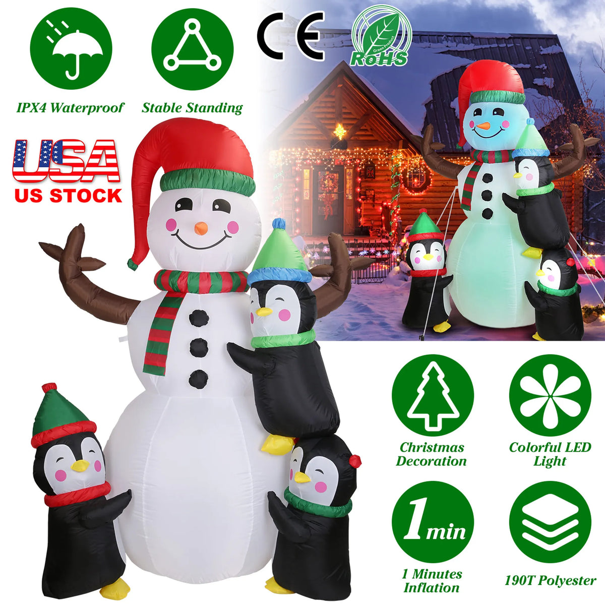 5.9 FT Christmas Inflatable Outdoor Decoration