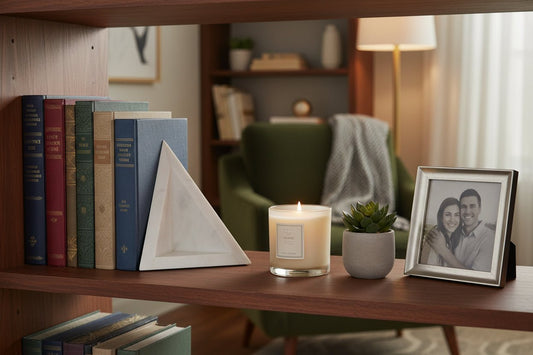 3D Modern Triangle Marble Bookends - Nobiliving