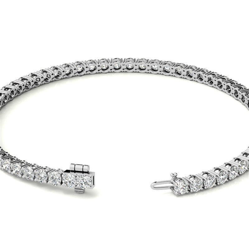 4.00 CTW AGI Certified Lab - Grown Diamond (G/VS) Tennis Bracelet in Choice of 14K Yellow or 14k White Gold - nobiliving.com