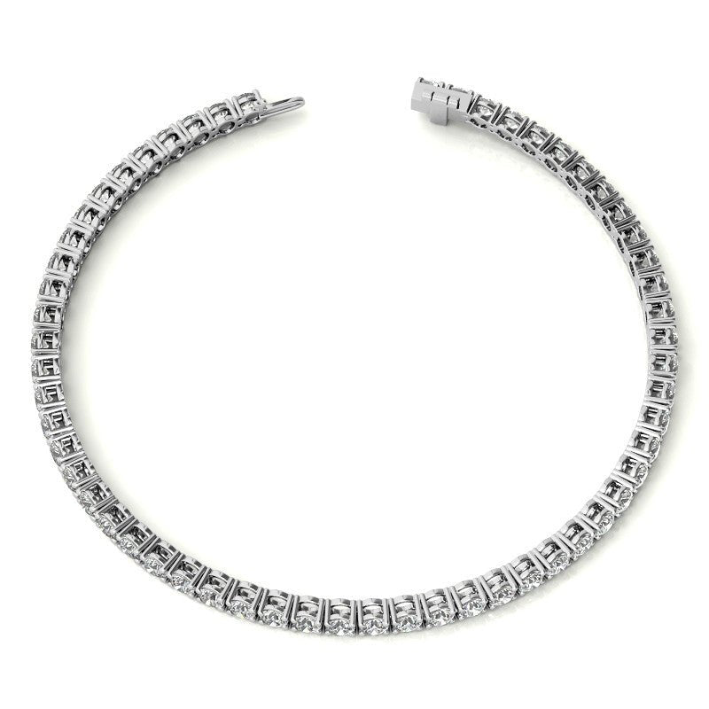 4.00 CTW AGI Certified Lab - Grown Diamond (G/VS) Tennis Bracelet in Choice of 14K Yellow or 14k White Gold - nobiliving.com