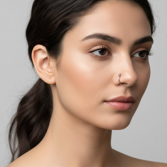 14Kt White Gold Nose Hoop Ring