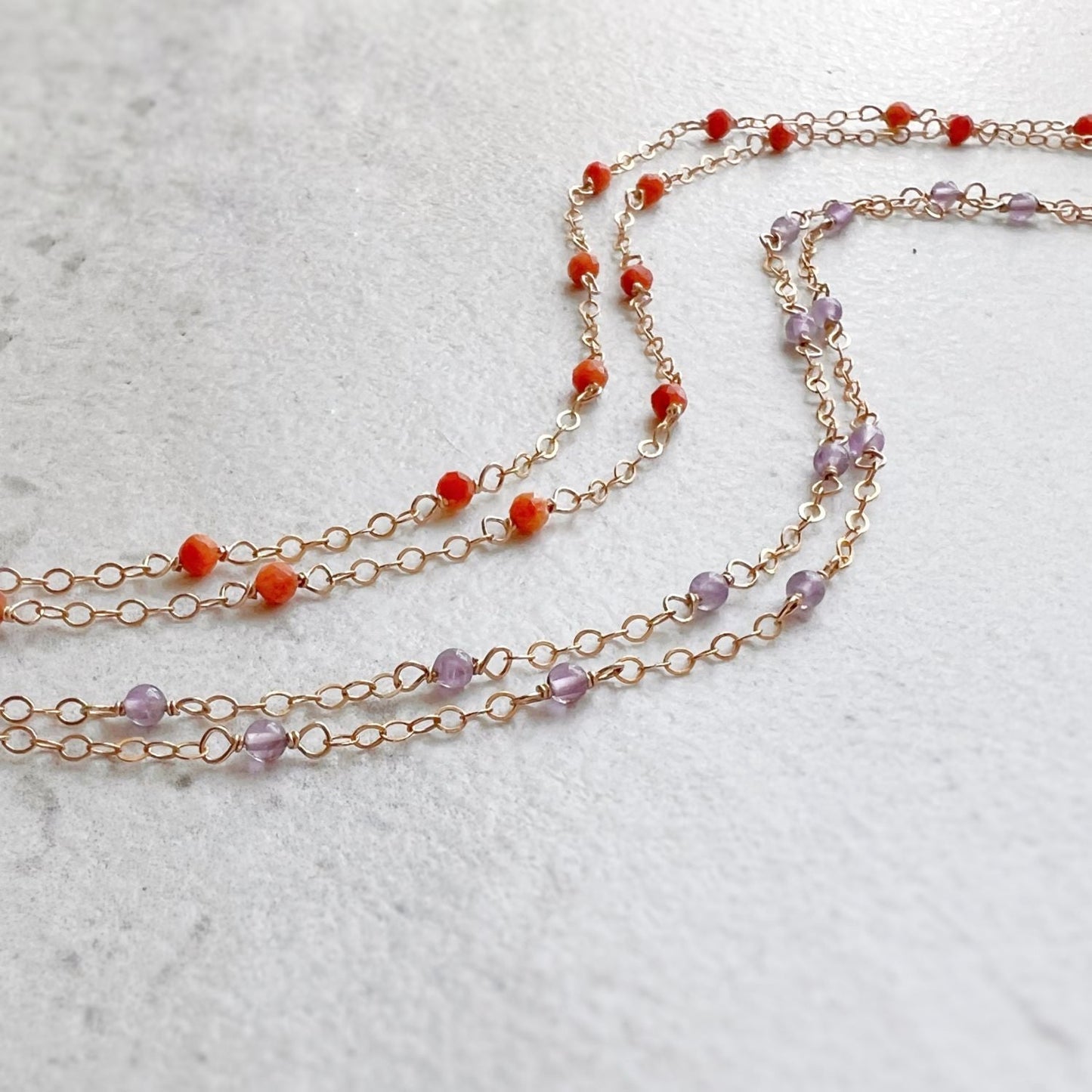 Amethyst Layered Gemstone Anklet - nobiliving.com