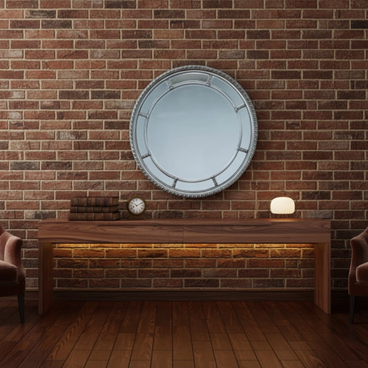 Augusta Circular Mirror - Silver Finish