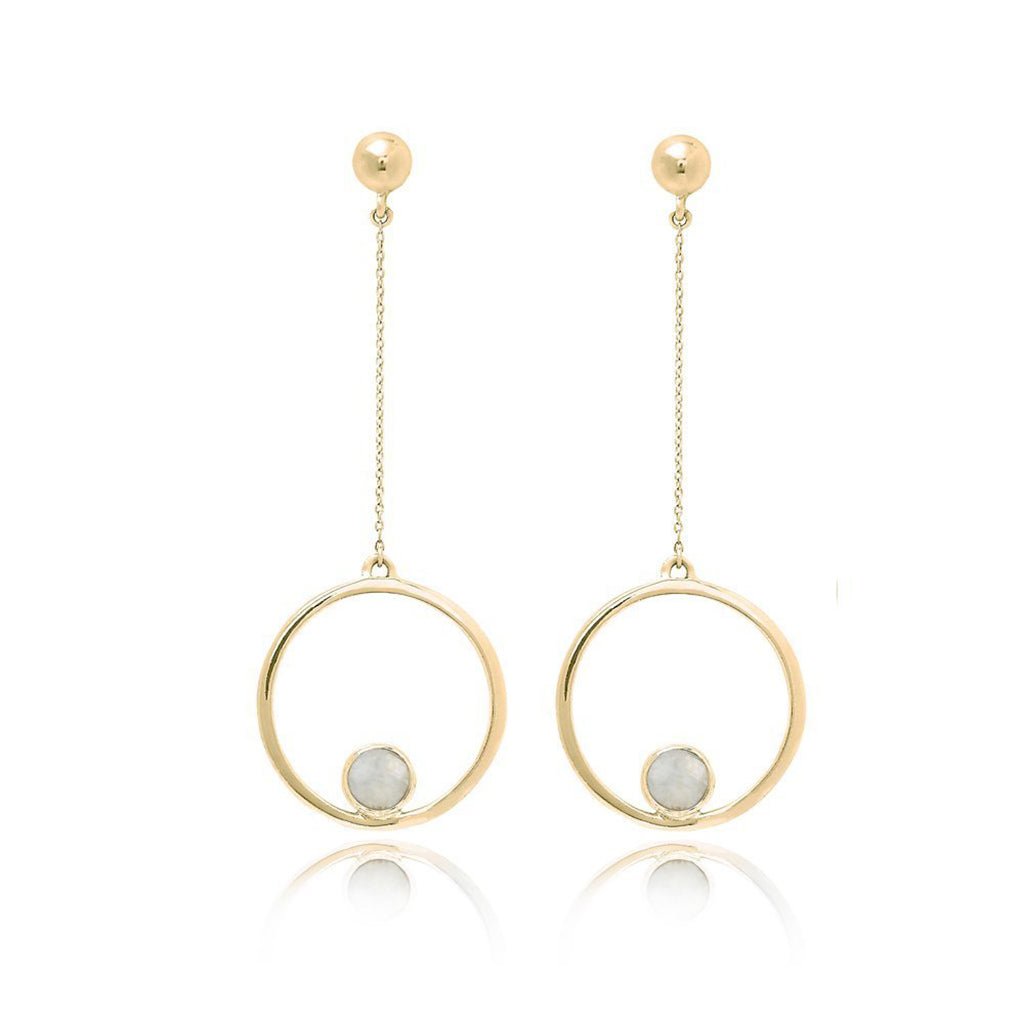 Aurelie Moonstone Drop Earrings - nobiliving.com