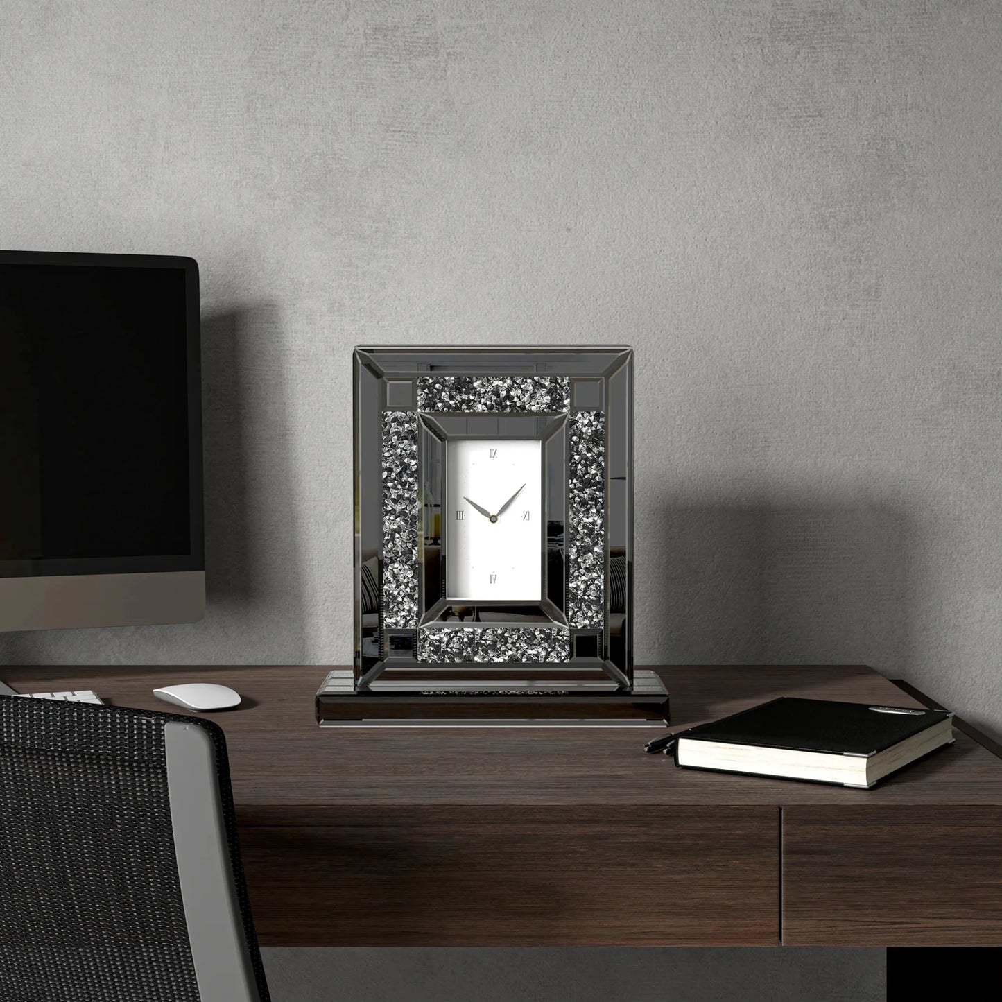 Faux Crystal MirroGlass Table Clock - Nobiliving