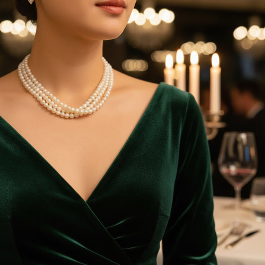 Three Strands Freshwater Pearl Necklace