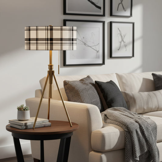 Tripoli Adjustable Table Lamp - Farmhouse Pattern Shades