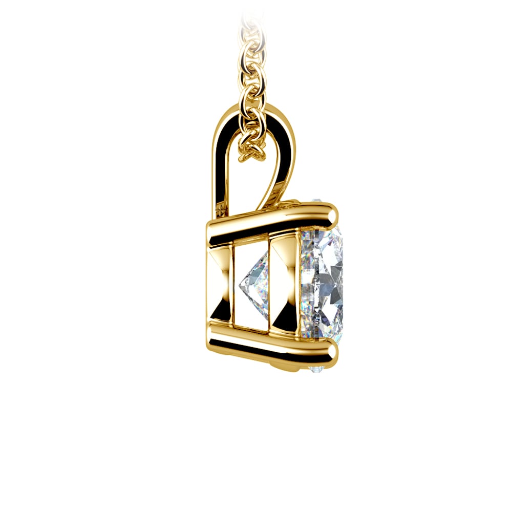 0.5/ 0.75 Ctw Prong Set Round Diamond Pendant In White /Yellow Gold G - VS - nobiliving.com