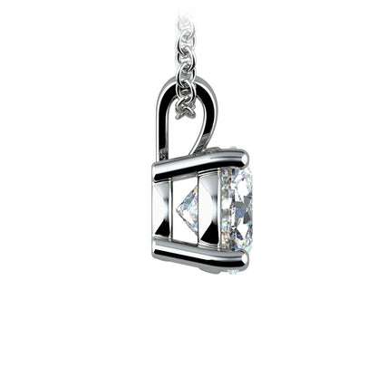 0.5/ 0.75 Ctw Prong Set Round Diamond Pendant In White /Yellow Gold G - VS - nobiliving.com