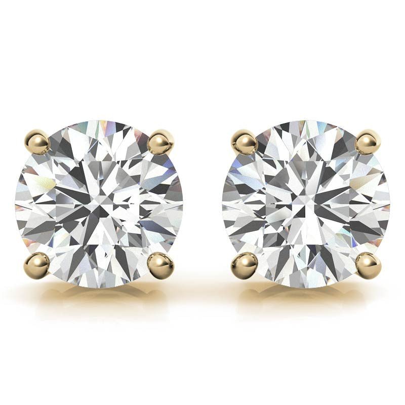 0.50 CTW AGI Certified Lab Grown Diamond (G - VS) Stud Earrings in Choice Of 14K White or Yellow Gold - nobiliving.com