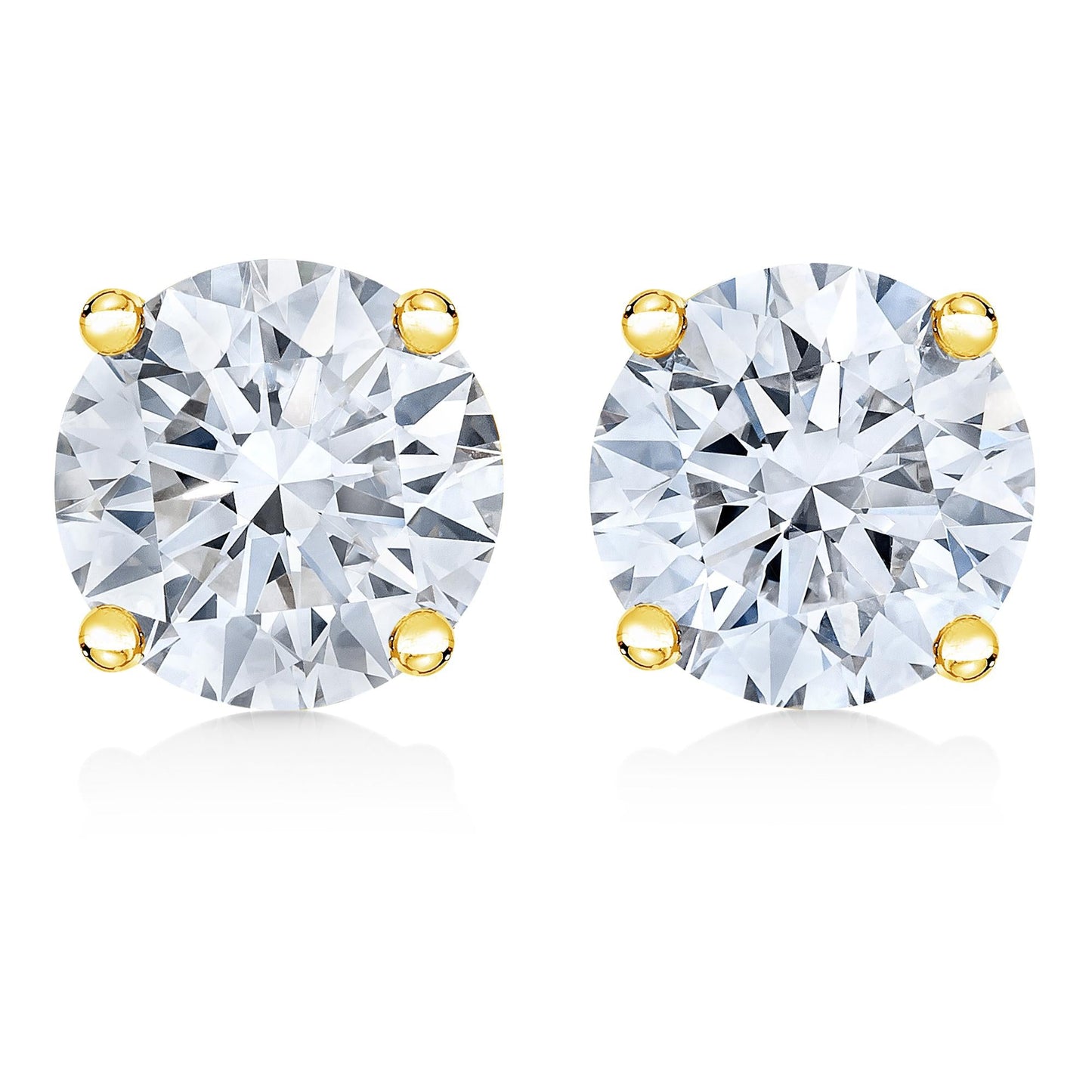 14K Gold 1/2 Cttw Brilliant Cut Lab Grown Diamond Solitaire Earrings