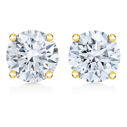 14K Gold 1/2 Cttw Brilliant Cut Lab Grown Diamond Solitaire Earrings
