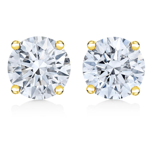 14K Gold 1/2 Cttw Brilliant Cut Lab Grown Diamond Solitaire Earrings