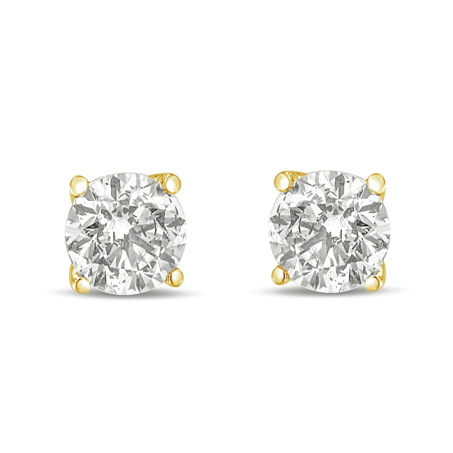 14K Gold 1/2 Cttw Brilliant Cut Lab Grown Diamond Solitaire Earrings