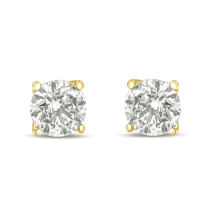 14K Gold 1/2 Cttw Brilliant Cut Lab Grown Diamond Solitaire Earrings
