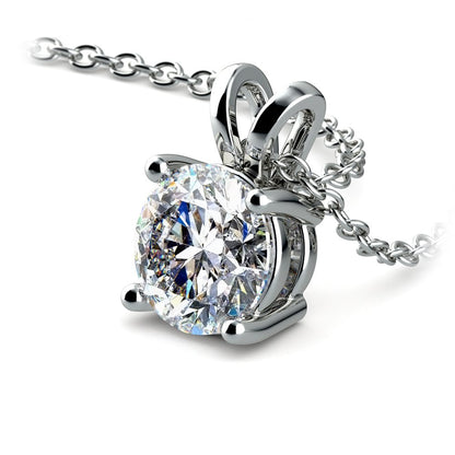 1.00 CTW AGI Certified Lab Grown Diamond Pendant - G/VS Clarity Round Cut 14K White or Yellow Gold - nobiliving.com