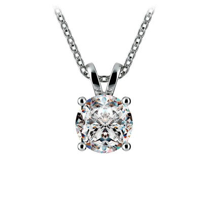 1.00 CTW AGI Certified Lab Grown Diamond Pendant - G/VS Clarity Round Cut 14K White or Yellow Gold - nobiliving.com