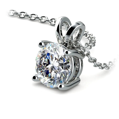 1.00 Ctw Prong Set Round Lab Grown Diamond Pendant