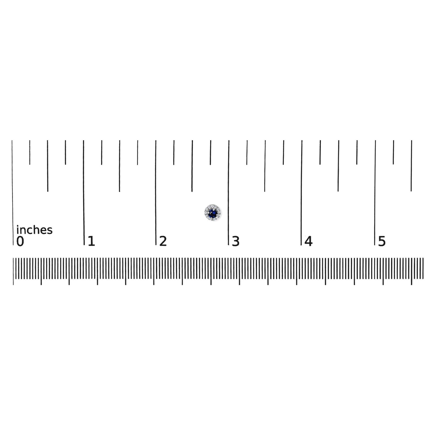 10K White Gold 3.25mm x 3.25mm Round Blue Sapphire and 1/10 Cttw Diamond Halo Stud Earrings - Nobiliving