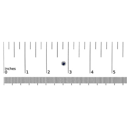 10K White Gold 3.25mm x 3.25mm Round Blue Sapphire and 1/10 Cttw Diamond Halo Stud Earrings - Nobiliving