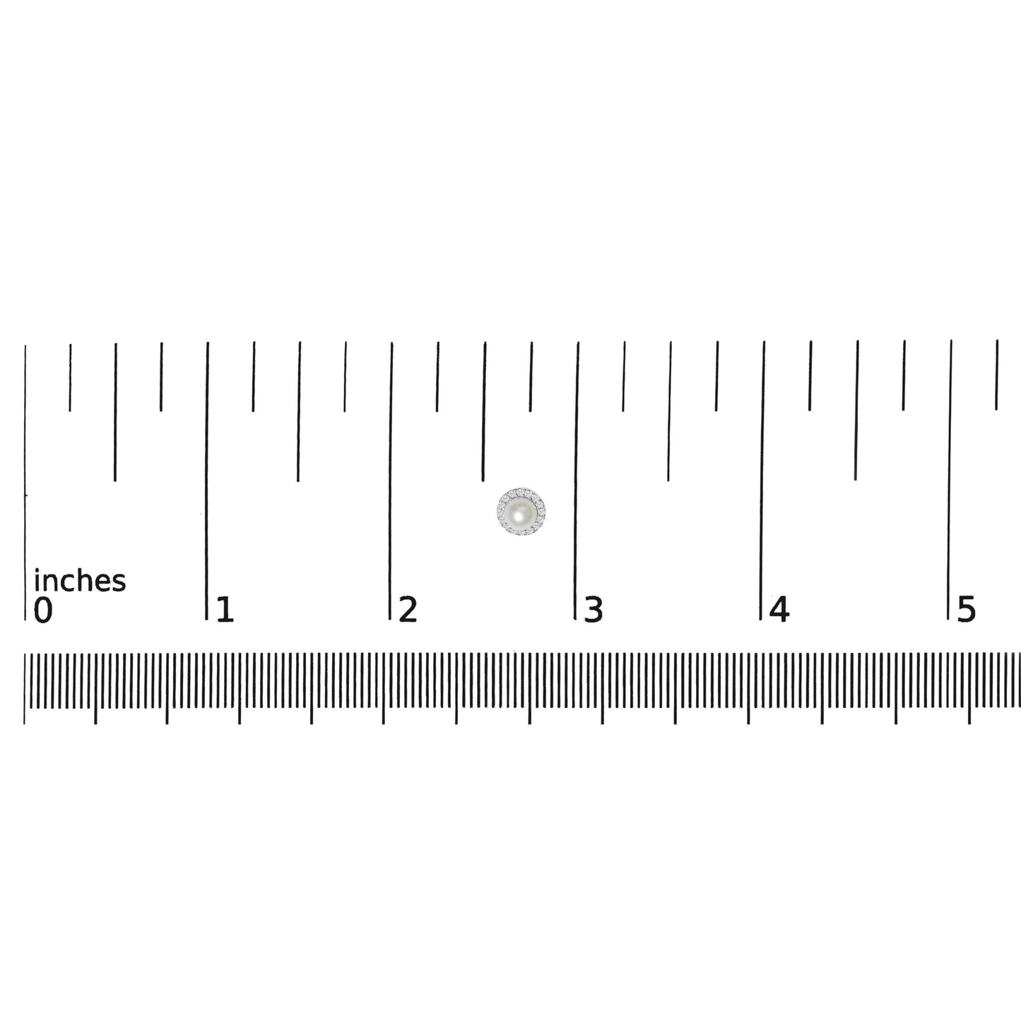 10K White Gold 4.5mm Cultured Freshwater Pearl and 1/7 Cttw Diamond Halo Stud Earring - Nobiliving