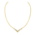 10k White Gold .5 TDW V Shape Necklace